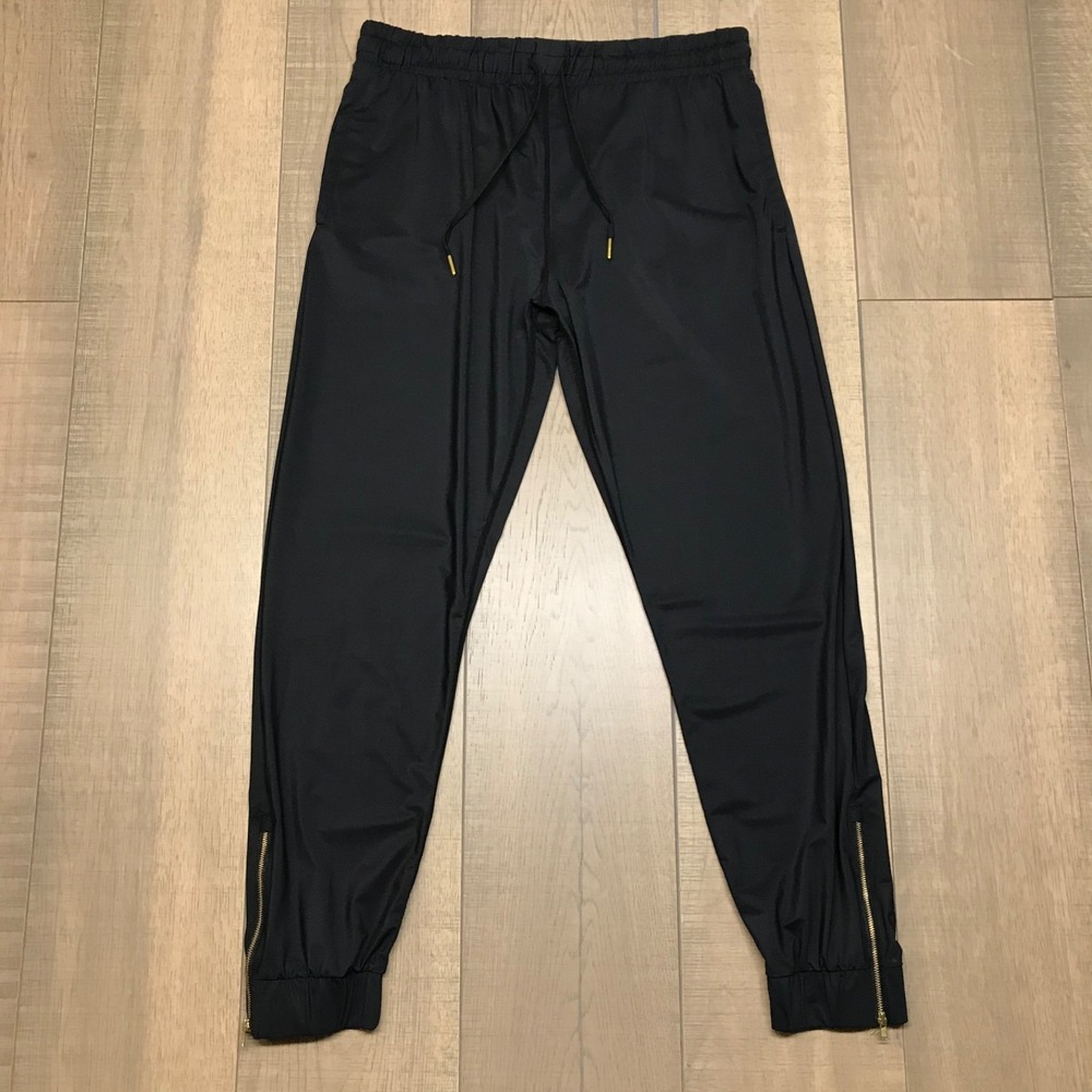 Zyia Active Everywhere Joggers Pants Womens Size L Black Ankle Zipper Travel Gym